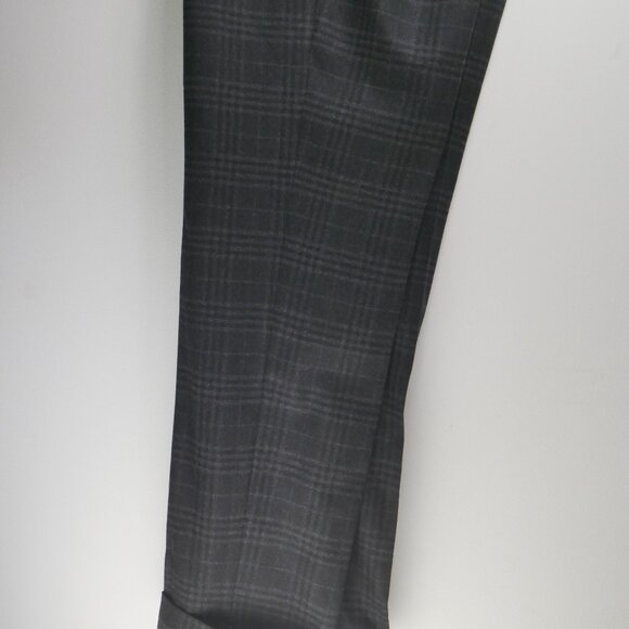 Tom Ford Dark Plaid Patterned Wool Dress Trouser - Picture 1 of 14